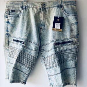Rocawear Acid Wash Jean Shorts with Zipper Details